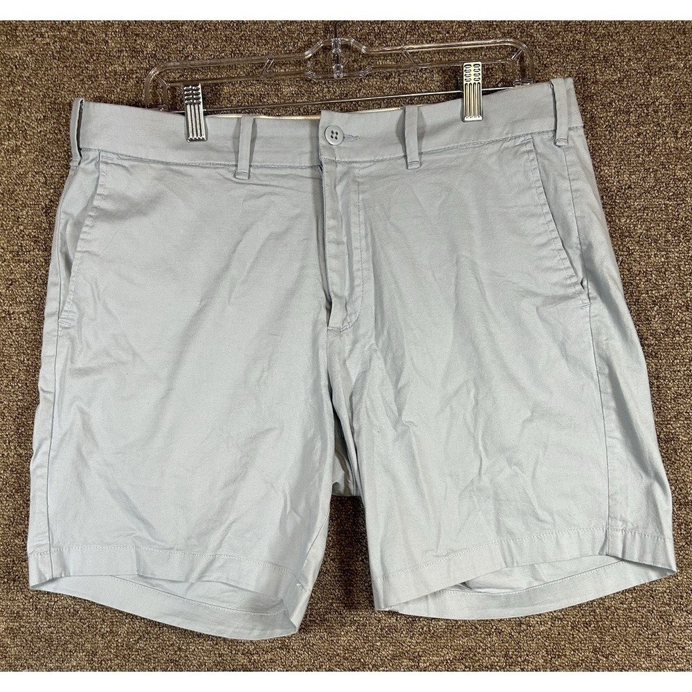 Abercrombie &Fitch Mens 34 Stretch Chino Shorts Baby Blue Flat Front 7" Inseam